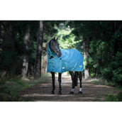 Weatherbeeta Manta de Invierno Green-Tec Medium 1200D Cuello Desmontable Azul Libelula/Verde Botella