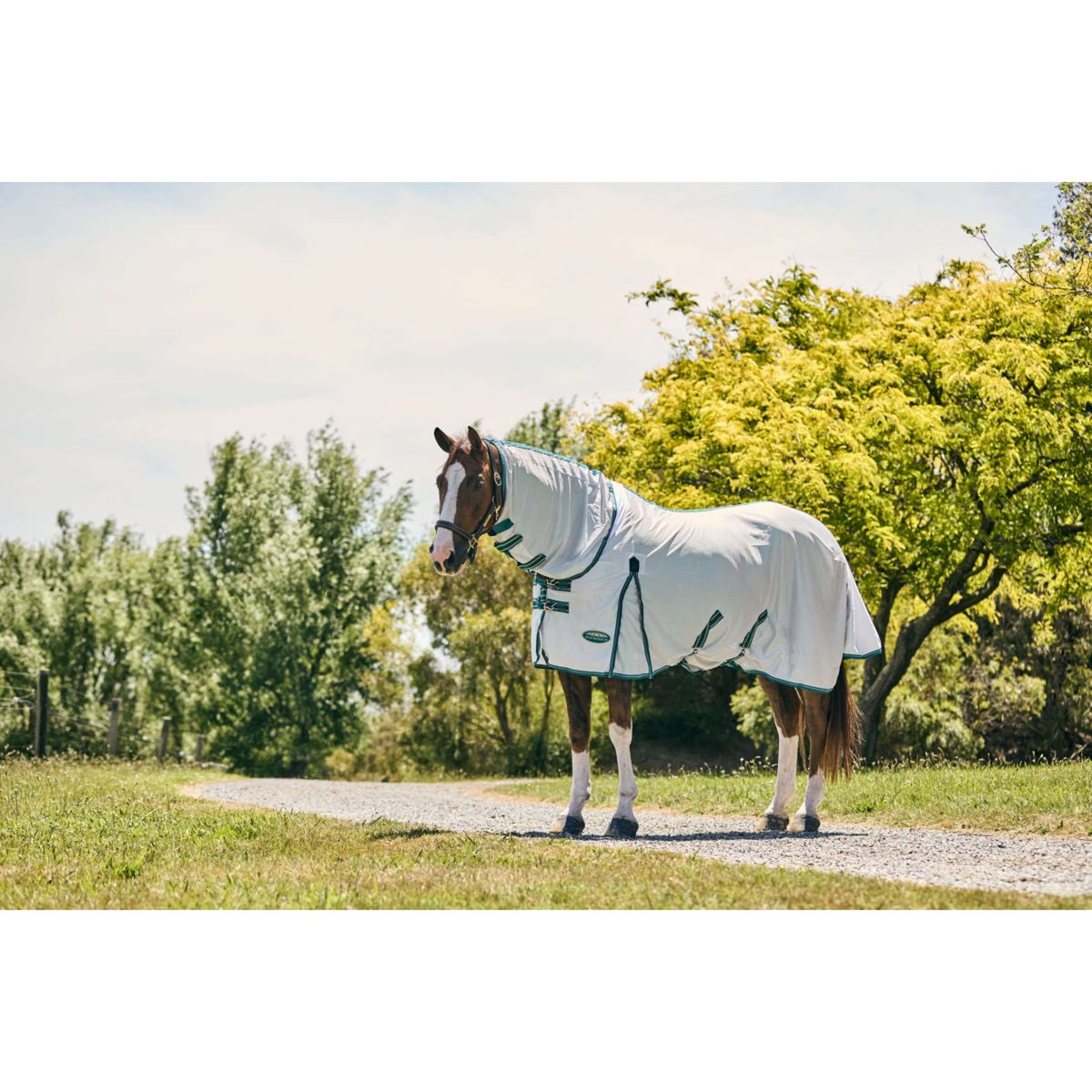 WeatherBeeta Manta Antimoscas ComFiTec Zephyr Plus Mesh Combo Neck Silver/Teal Green/Stone