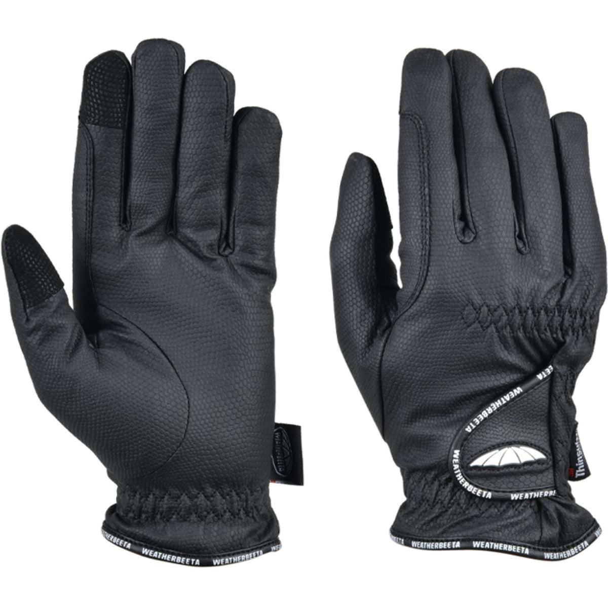 WeatherBeeta Guantes de Equitación Heat-Tec Negro