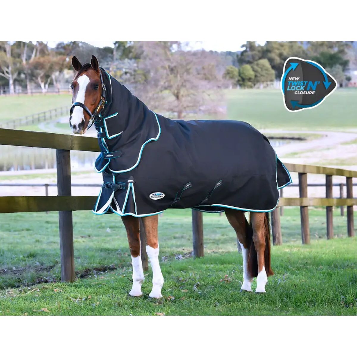 Weatherbeeta Alfombra Comfitec Ultra Comfi Medium/Lite Charcoal/Teal Blue/White