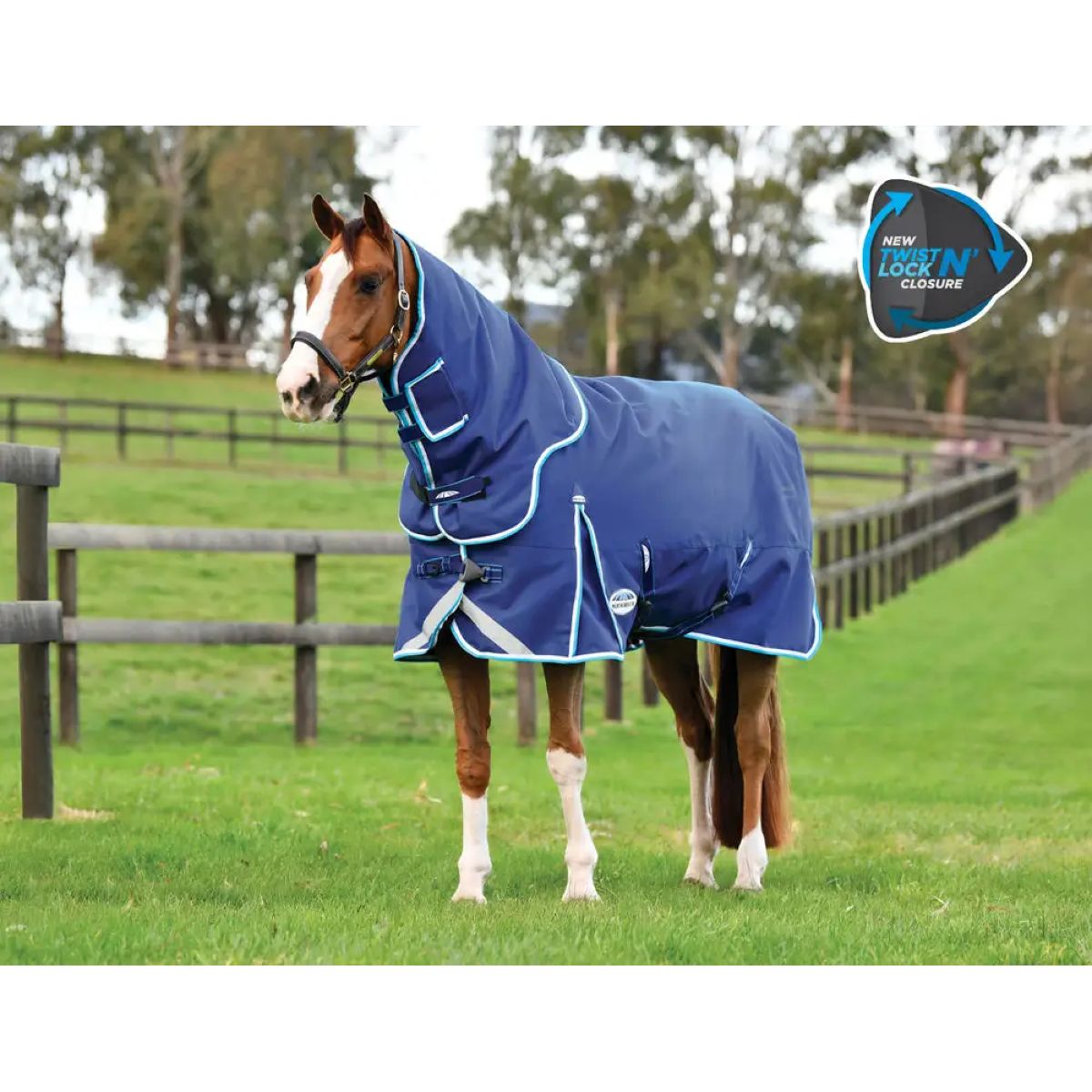 Weatherbeeta Alfombra Comfitec Ultra Hardi Medium Blue/Bright Blue/White