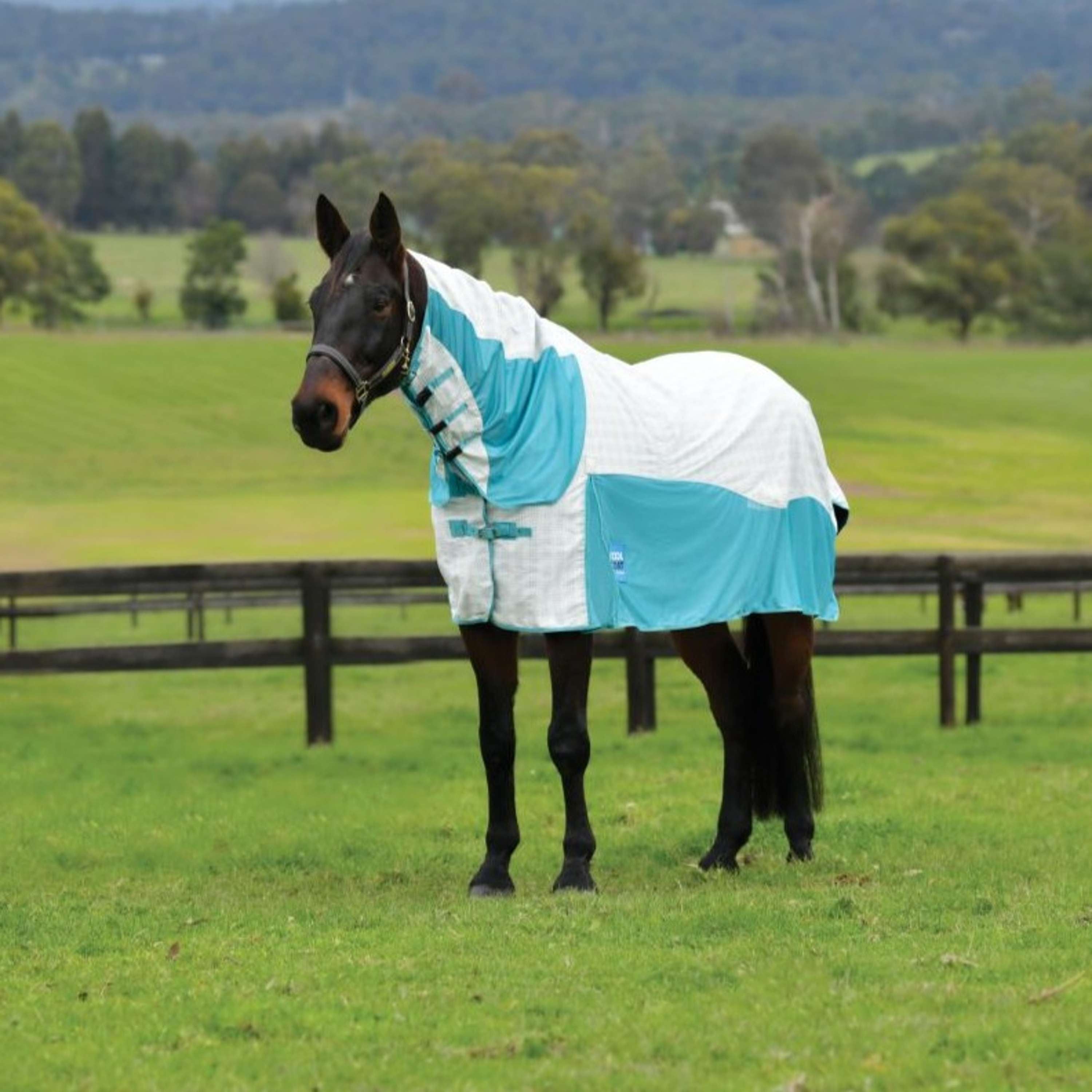 WeatherBeeta Cooler Cotton Airstream II Detach-A-Neck Blanco/Menta