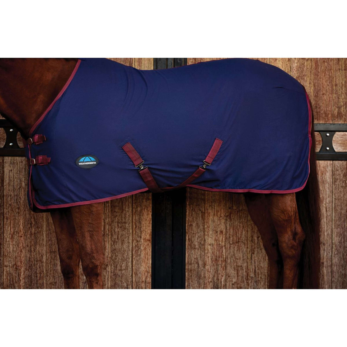 Weatherbeeta Cooler Cotton Sheet Standard Neck Navy/Burgundy