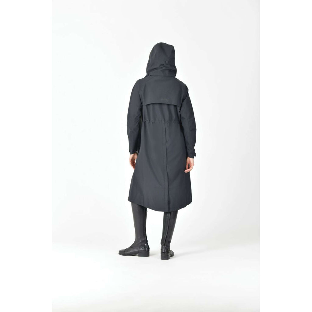 WeatherBeeta Abrigo Largo Windbreaker Longline Negro