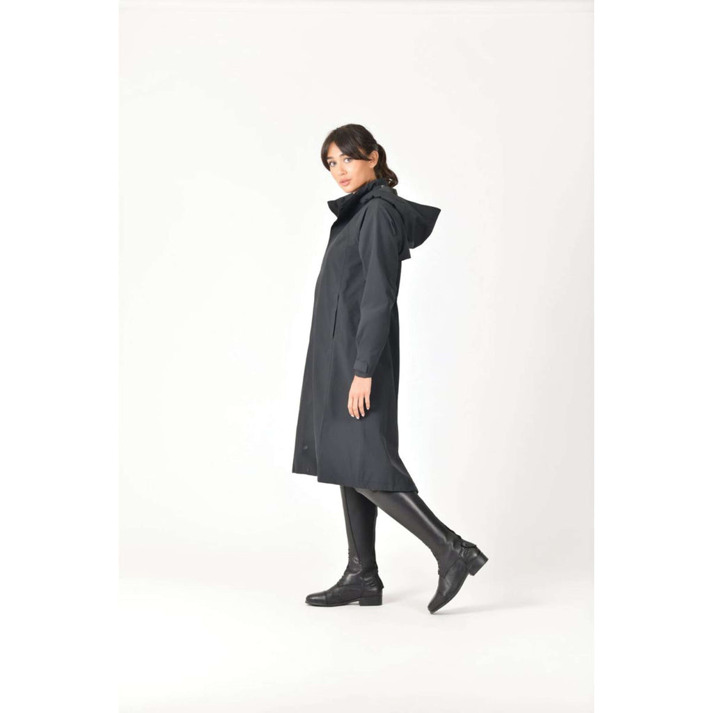 WeatherBeeta Abrigo Largo Windbreaker Longline Negro