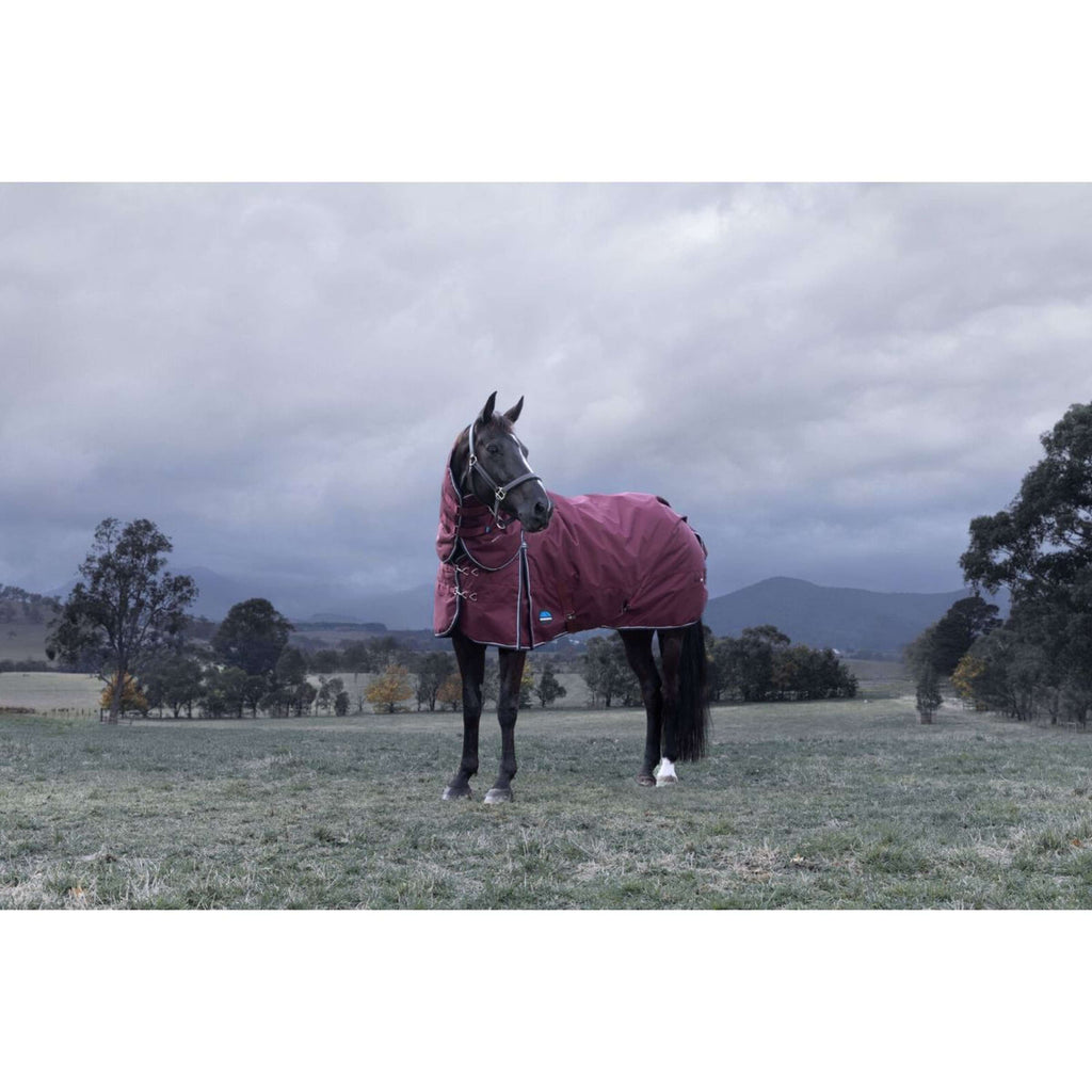 WeatherBeeta ComFiTec Essential Turnout Detach-A-Neck 220g Burdeos/Azul Marino
