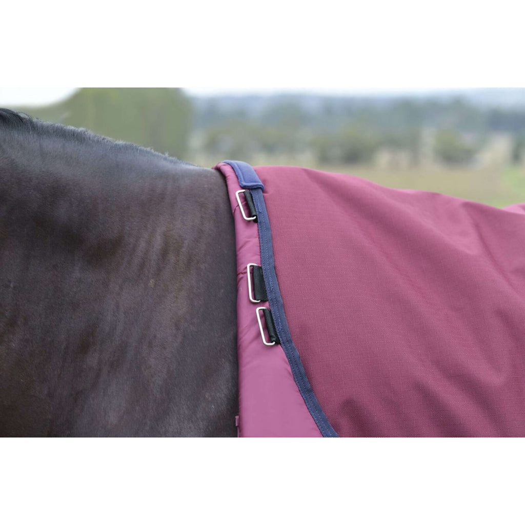 WeatherBeeta ComFiTec Essential Turnout Detach-A-Neck 220g Burdeos/Azul Marino
