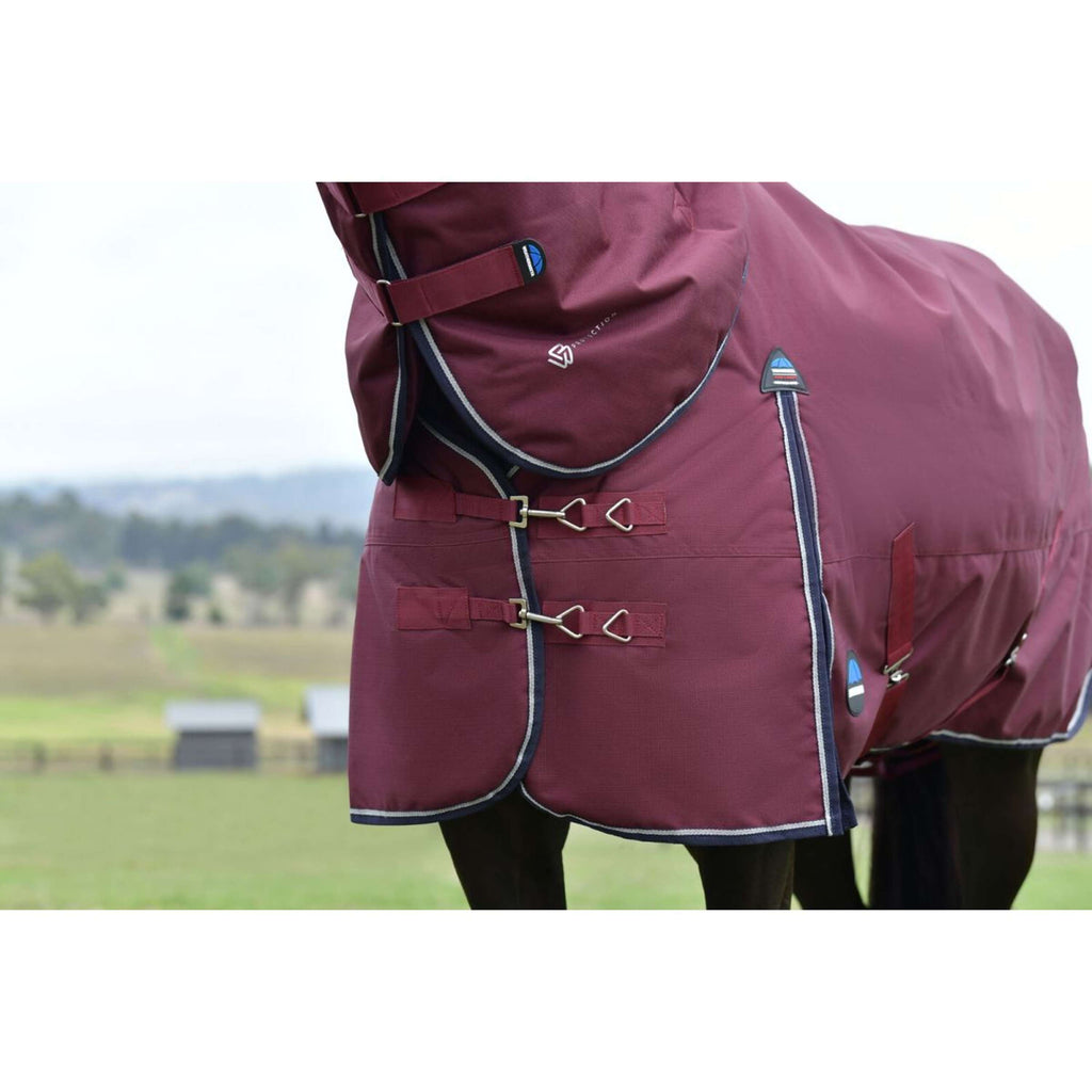 WeatherBeeta ComFiTec Essential Turnout Detach-A-Neck 220g Burdeos/Azul Marino