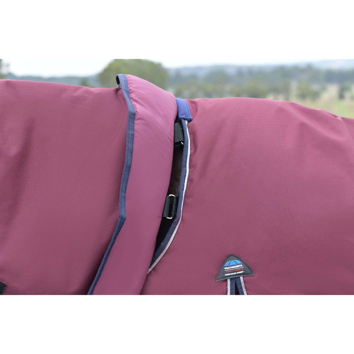 Weatherbeeta Comfitec Essential Turnout Detach-A-Neck 220g Burdeos/Azul Marino