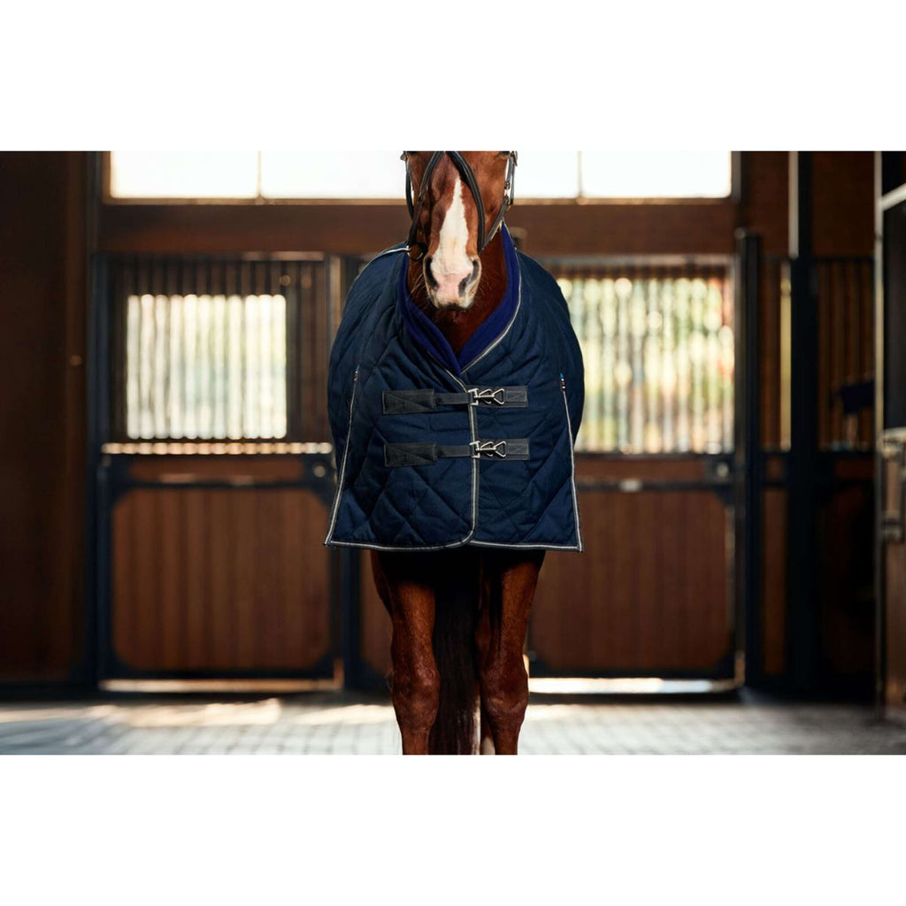WeatherBeeta Manta de Establo ComFiTec 100D Diamond Quilt Detach-A-Neck 220g Marino/Carbon