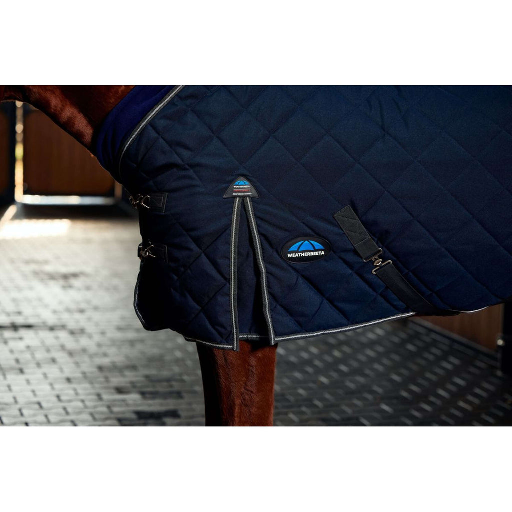 WeatherBeeta Manta de Establo ComFiTec 100D Diamond Quilt Detach-A-Neck 220g Marino/Carbon