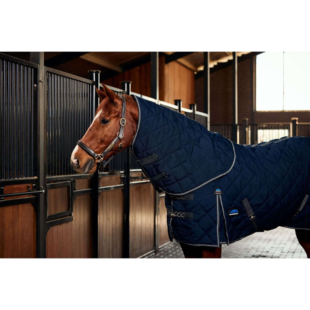WeatherBeeta Manta de Establo ComFiTec 100D Diamond Quilt Detach-A-Neck 220g Marino/Carbon