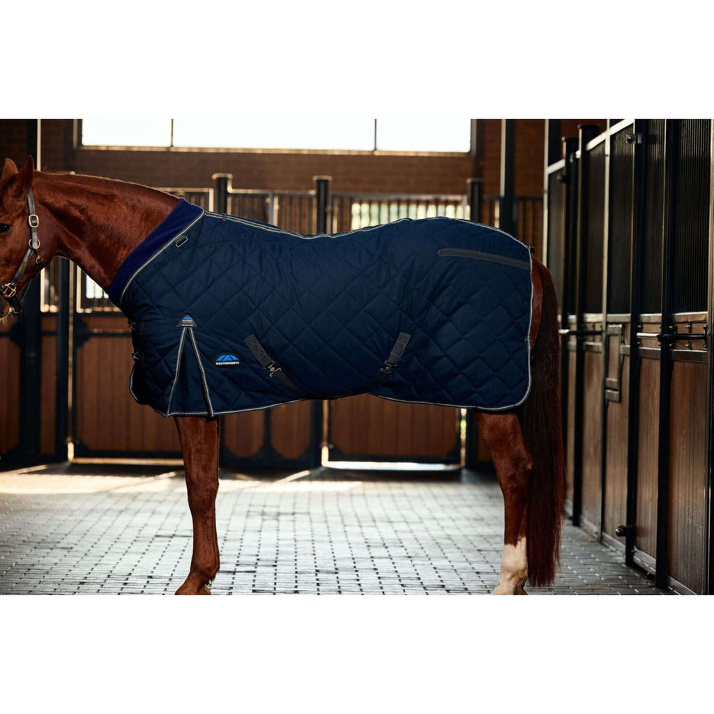 WeatherBeeta Manta de Establo ComFiTec 100D Diamond Quilt Detach-A-Neck 220g Marino/Carbon