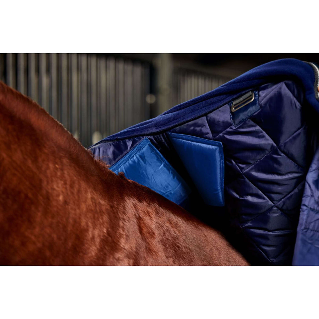 WeatherBeeta Manta de Establo ComFiTec 100D Diamond Quilt Detach-A-Neck 220g Marino/Carbon