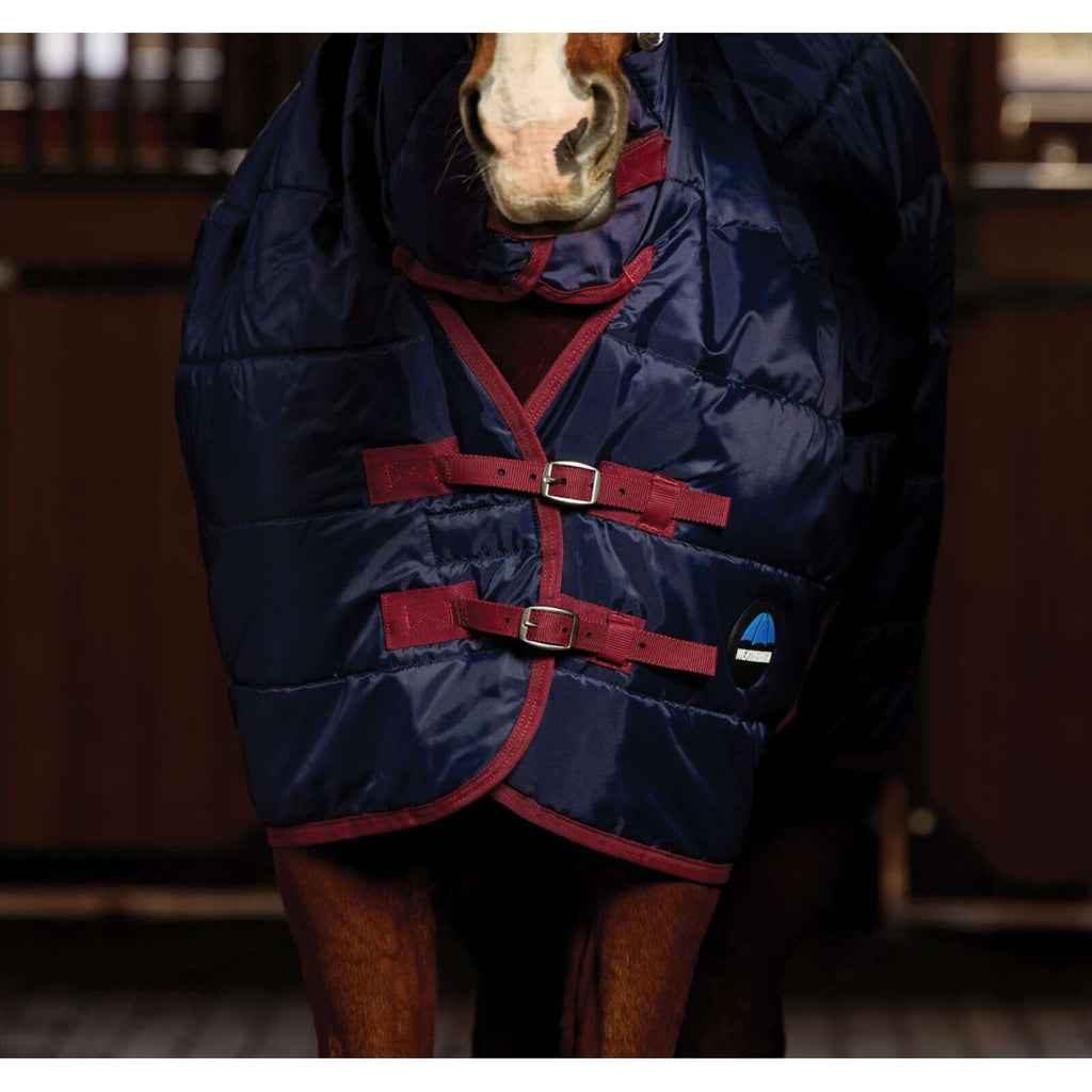 WeatherBeeta Manta de Establo ComFiTec 210D Channel Quilt Combo Neck 100g Navy/Burgundy
