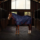 WeatherBeeta Manta de Establo ComFiTec 210D Channel Quilt Combo Neck 100g Navy/Burgundy