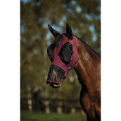 WeatherBeeta Máscara para Moscas ComFiTec Luxe Stretch con Orejas y Nariz Burdeos/Negro