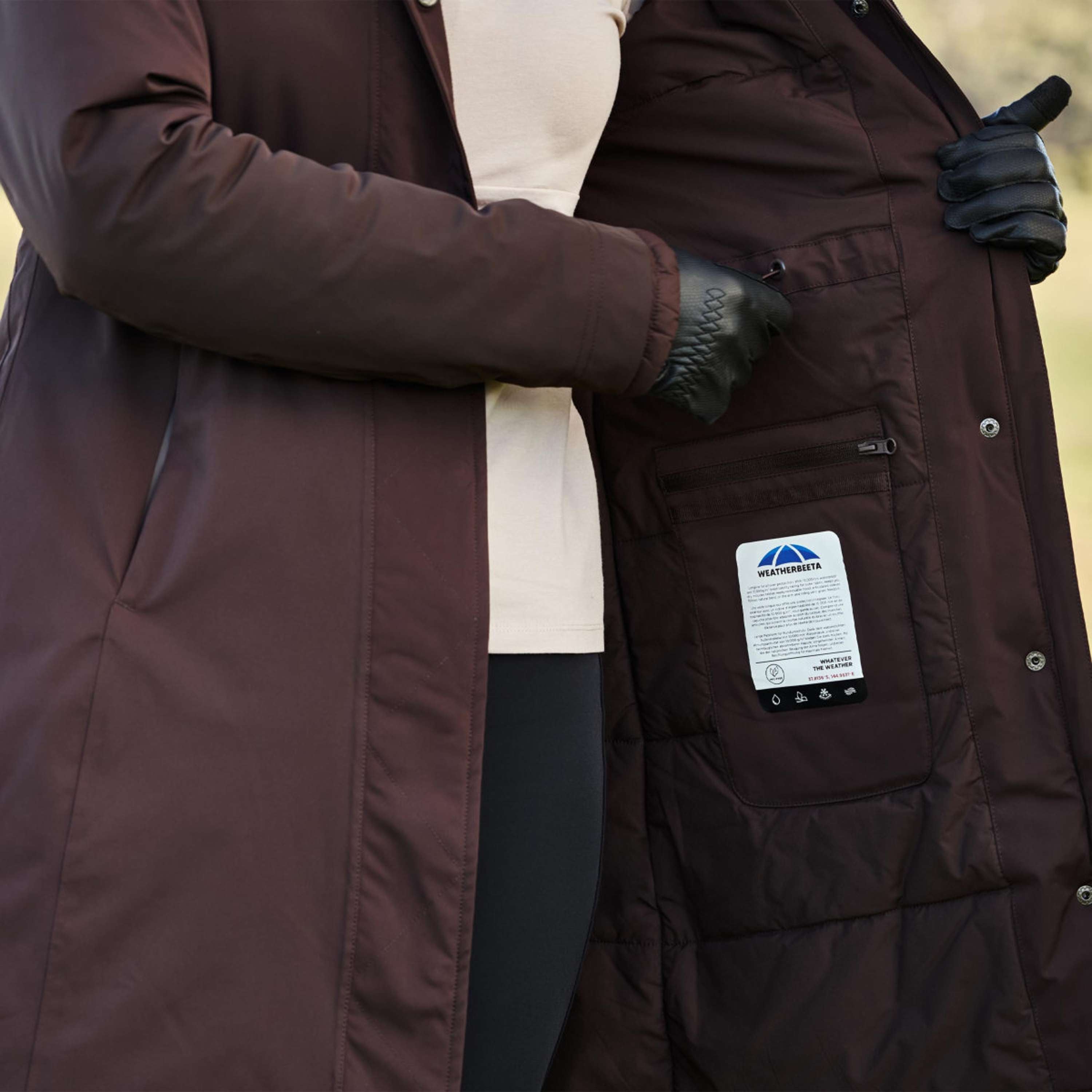 WeatherBeeta Abrigo Largo Protect Waterproof Insulated Longline Espresso