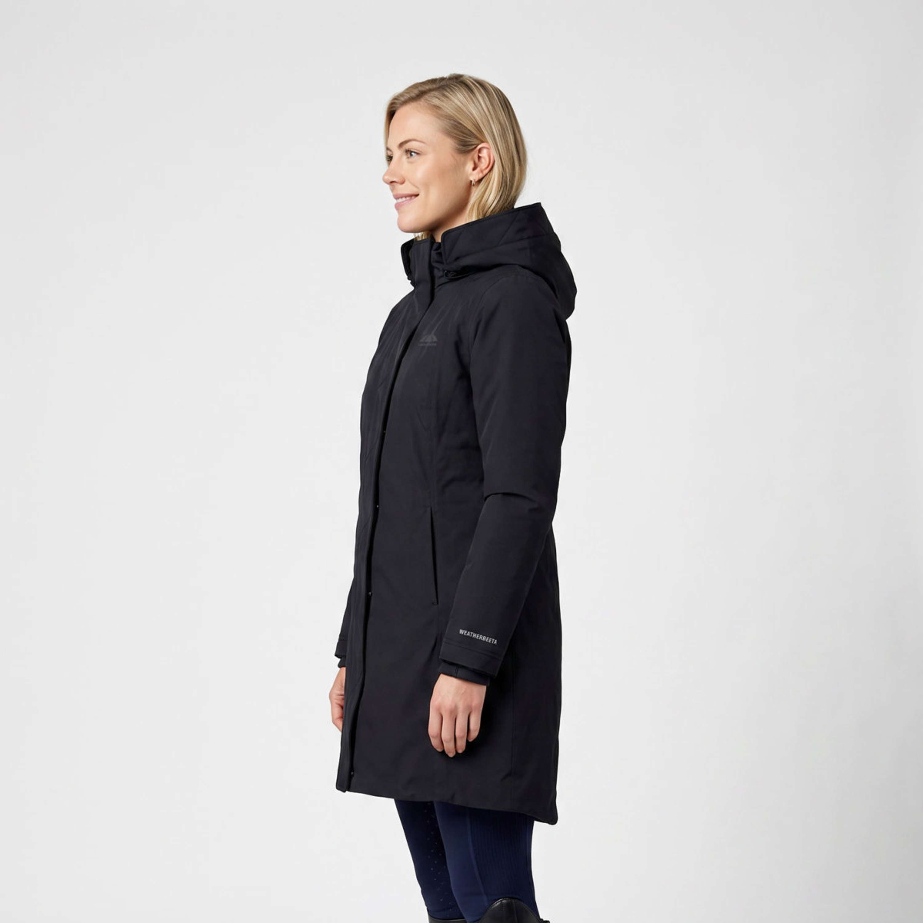 WeatherBeeta Abrigo Largo Protect Waterproof Insulated Longline Negro