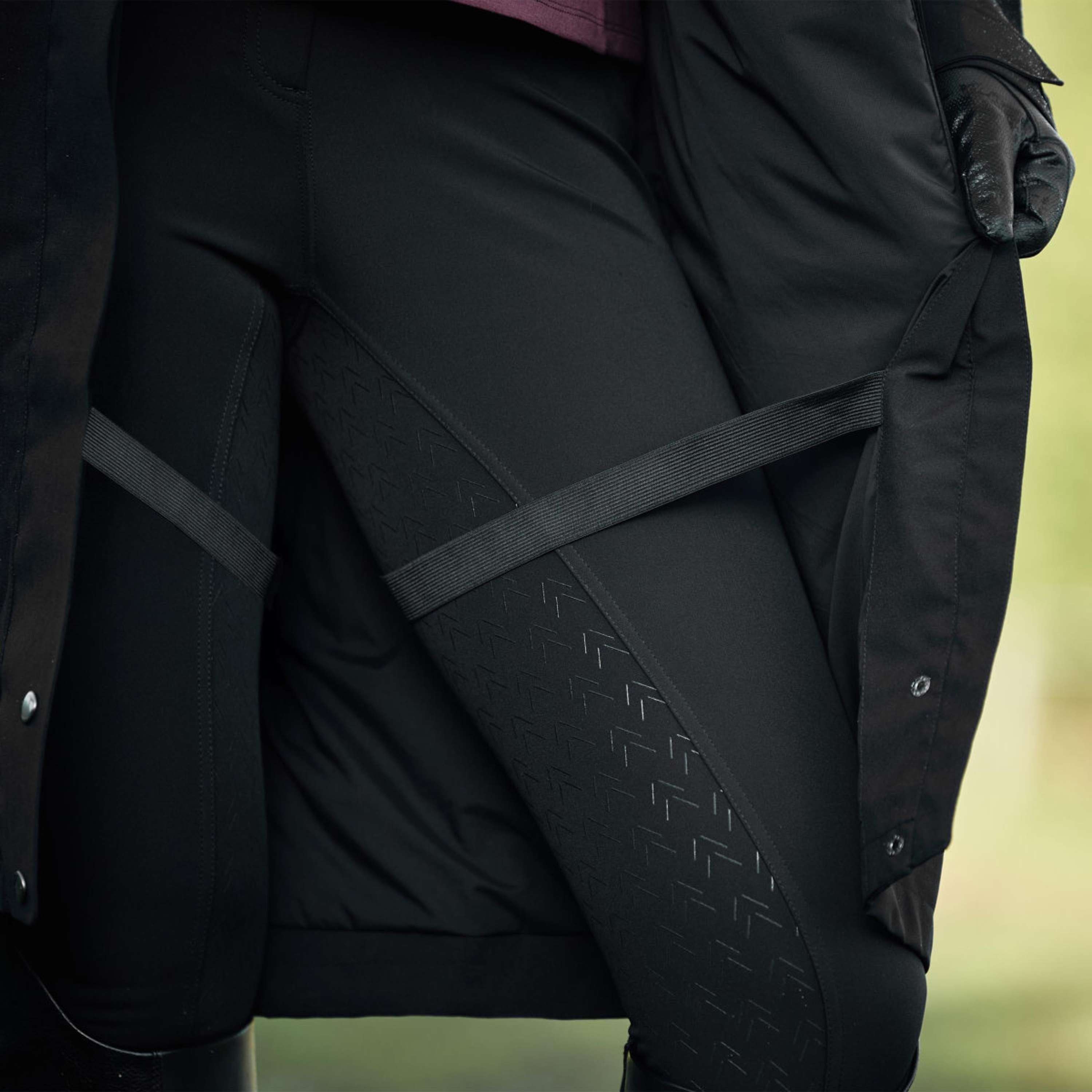 WeatherBeeta Abrigo Largo Windbreaker Reflective Longline Negro