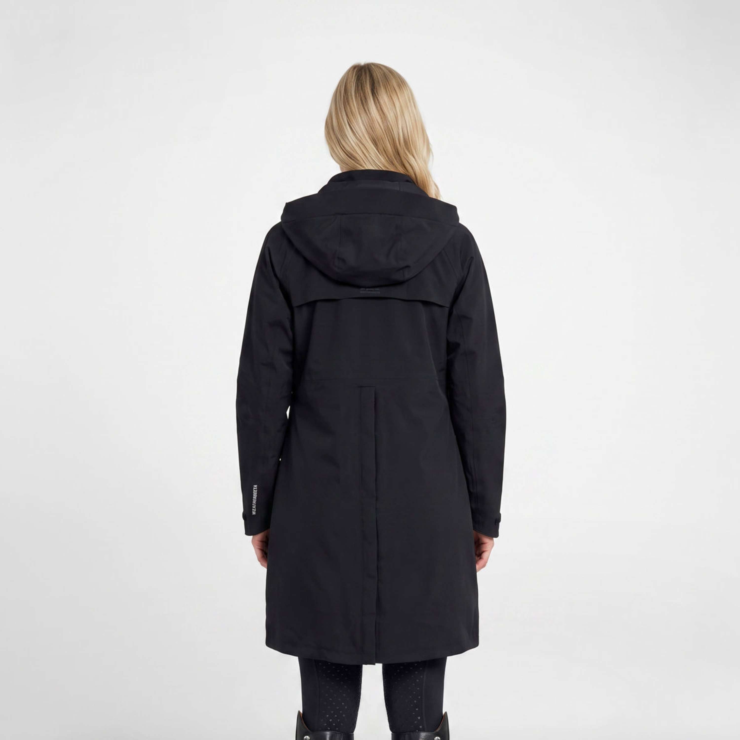 WeatherBeeta Abrigo Largo Windbreaker Reflective Longline Negro