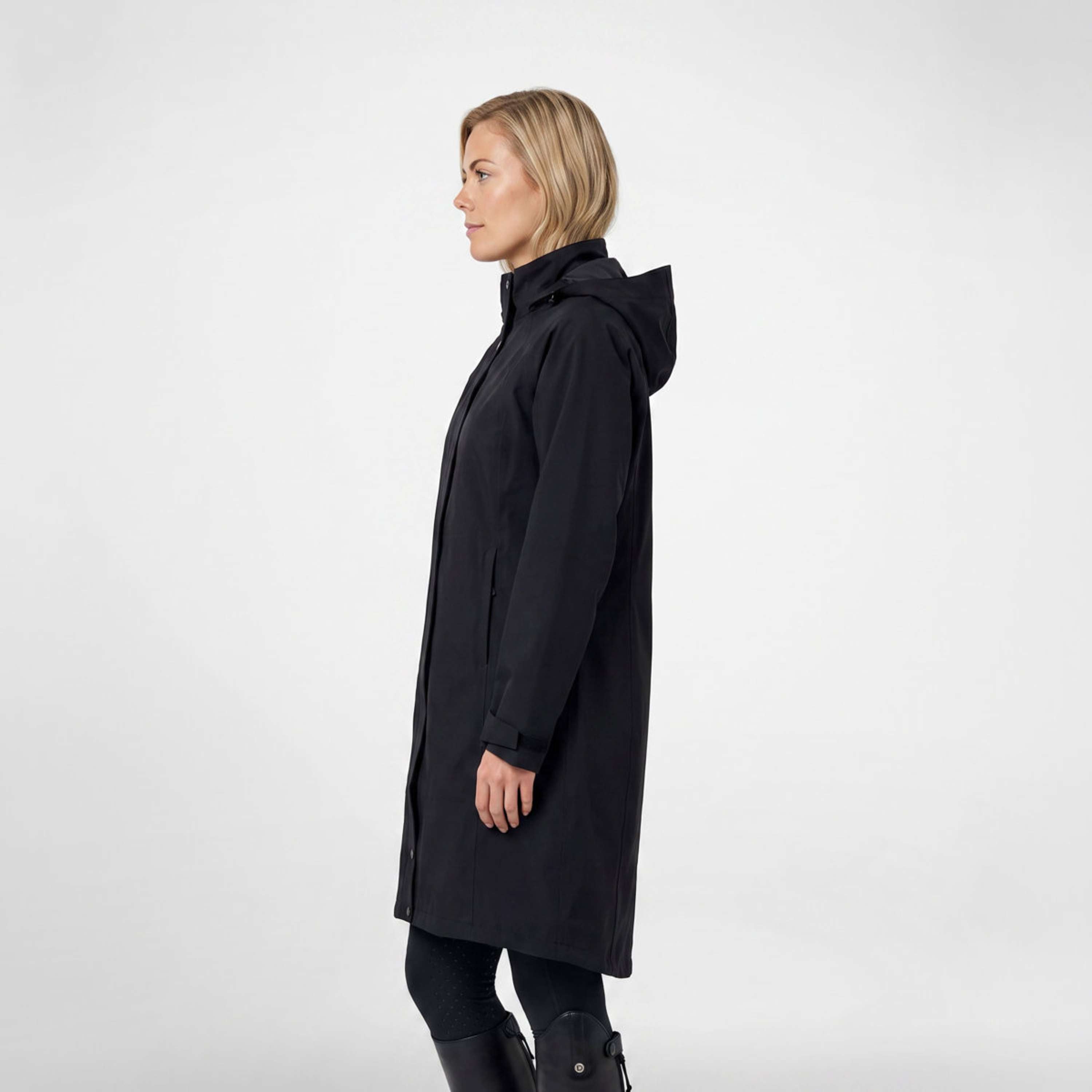 WeatherBeeta Abrigo Largo Windbreaker Reflective Longline Negro