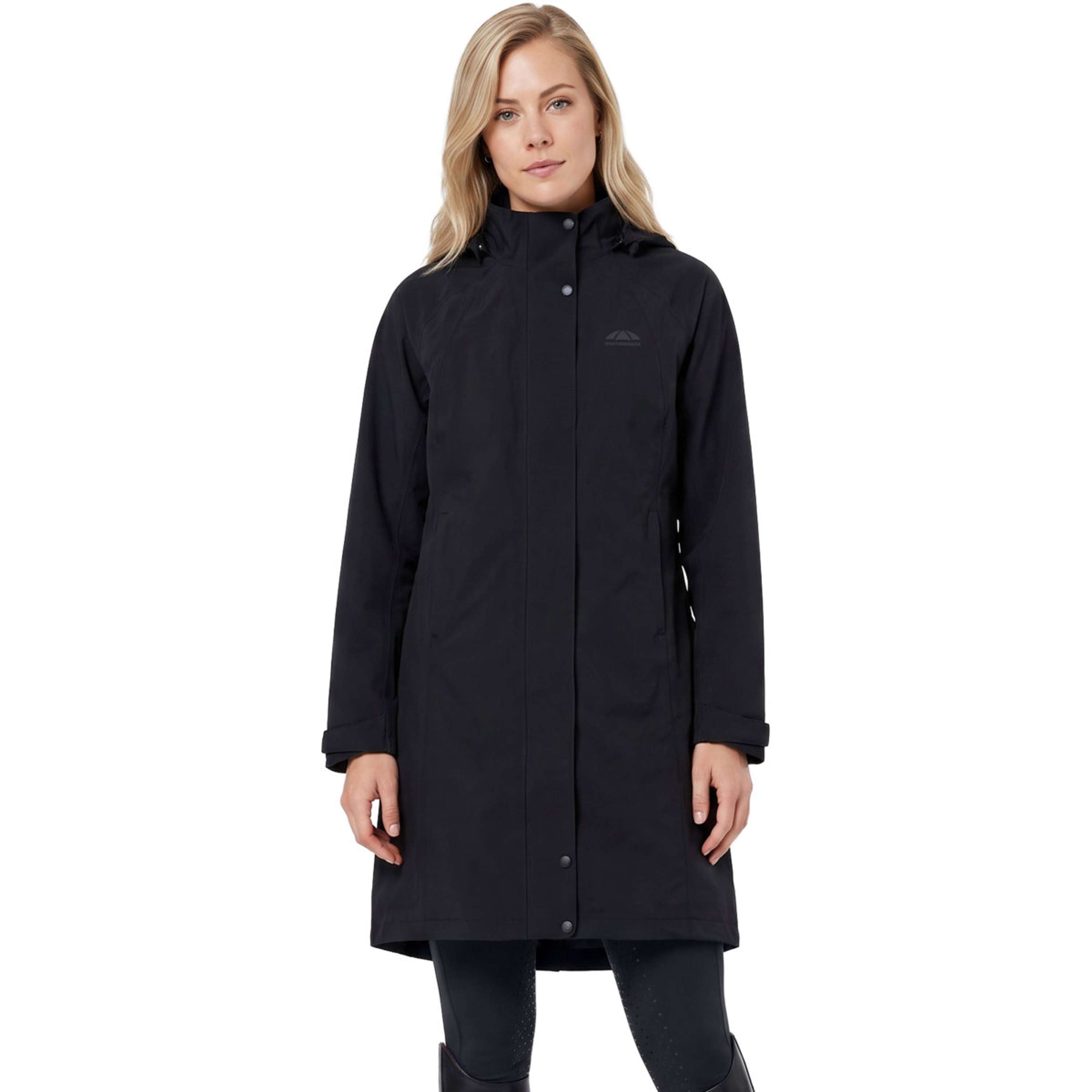 WeatherBeeta Abrigo Largo Windbreaker Reflective Longline Negro