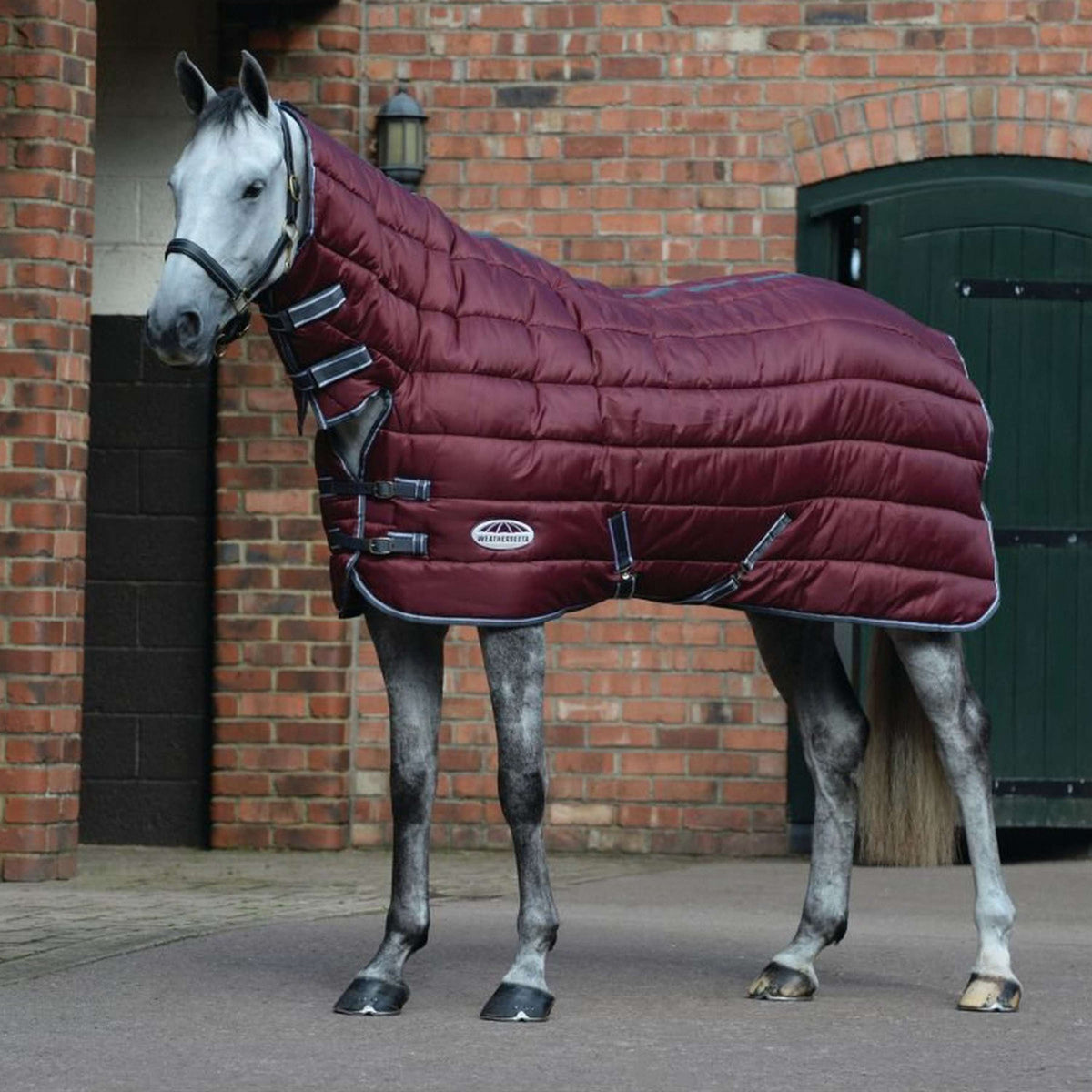 Weatherbeeta Manta de Establo Comfitec Channel Quilt Combo Neck Heavy 210D 400g Granate/Gris/Blanco