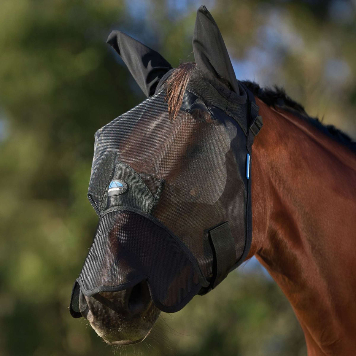 WeatherBeeta Máscara para Moscas ComFiTec Guard con Orejas y Nariz Negro