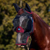WeatherBeeta Máscara para Moscas ComFiTec Fine con Orejas y Nariz Negro/Borgoña