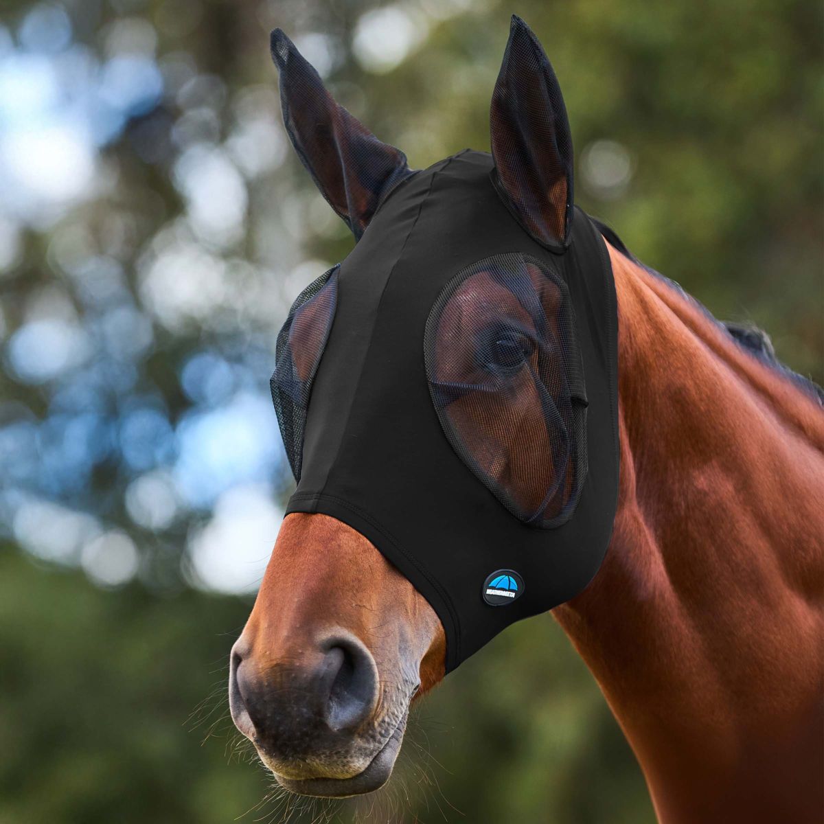 WeatherBeeta Máscara para Moscas ComFiTec Stretch con Orejas Negro/Negro