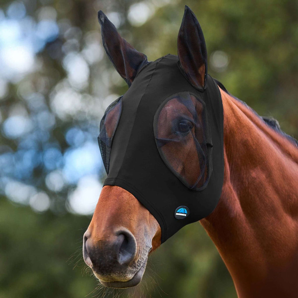 WeatherBeeta Máscara para Moscas ComFiTec Stretch con Orejas Negro/Negro