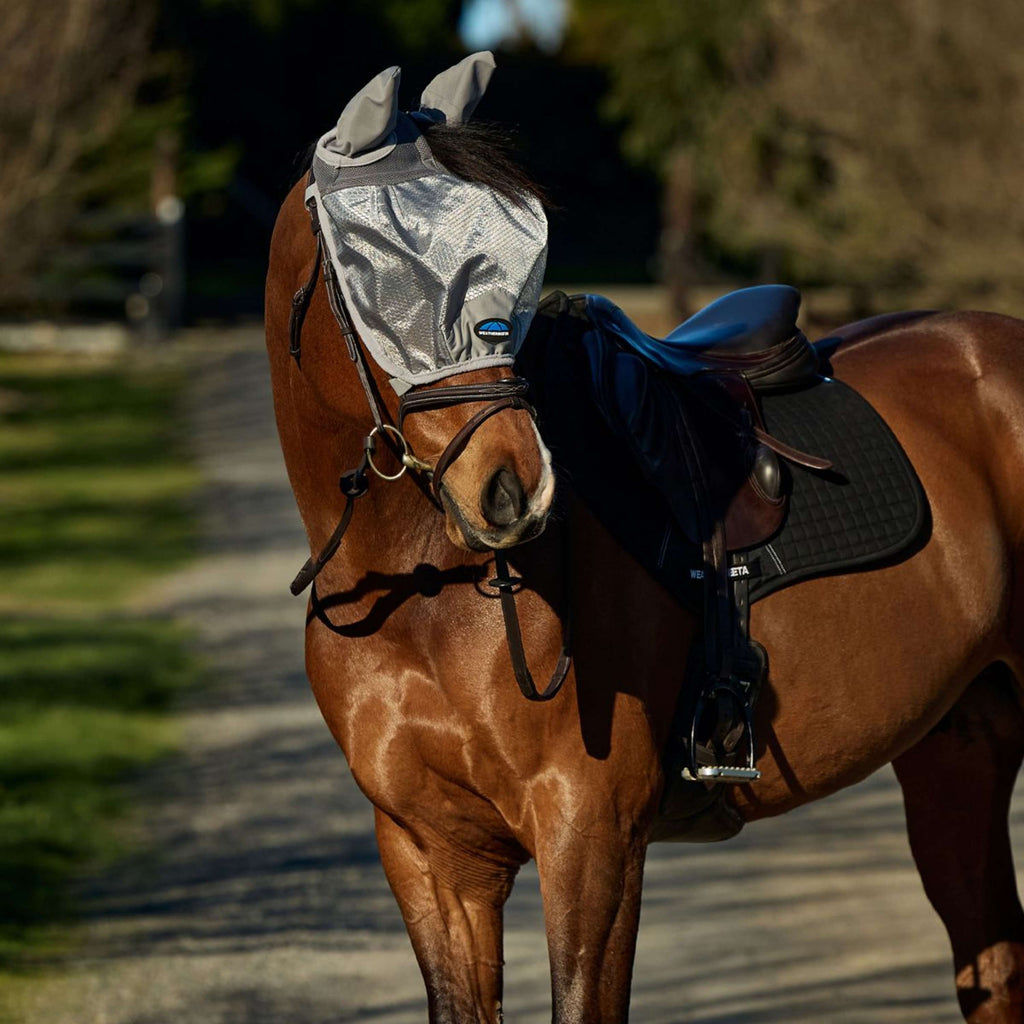 WeatherBeeta Máscara para Moscas ComFiTec Hexi Ride On Fly con Orejas Plata