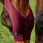 WeatherBeeta Máscara para Moscas ComFiTec Deluxe Stretch con Orejas Burdeos/Negro
