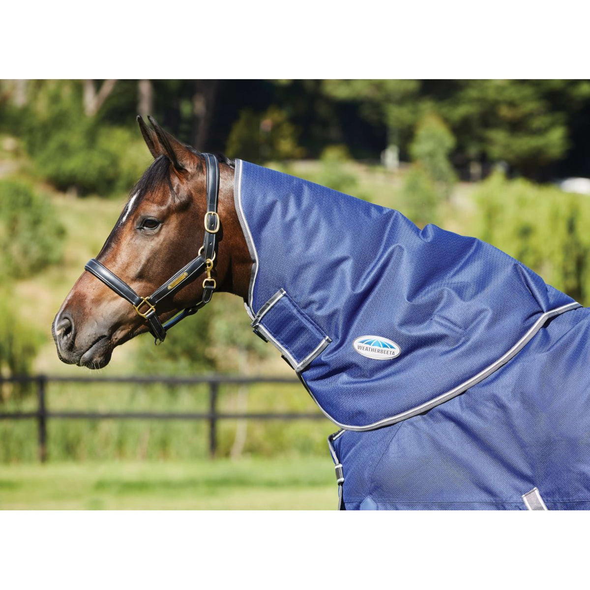 Weatherbeeta Manta Impermeable Comfitec Premier Free Neck Back Lite Azul Oscuro/Gris/Blanco